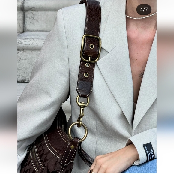 VINTAGE Coach Legacy Signature Monogram Canvas Crossbody Bag NWOT - Picture 6 of 11